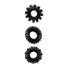 GK Power Lot de 3 Cockrings souples Gear Up Noirs